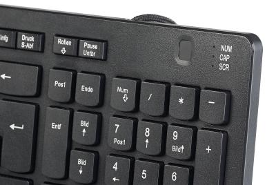 GeneralKeys USB-Standardtastatur mit Fingerabdruck-Scanner