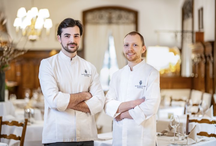 Tim Arnold und Marius Mühlbauer sind das neue Küchenchef-Team im Europäischen Hof Heidelberg