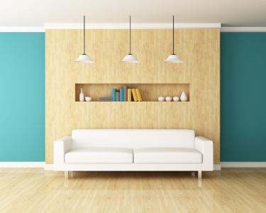 Helleres Holz kommt gut mit kühleren Farbtönen zur Geltung, während dunkleres Holz mit warmen Tönen unterstrichen wird (Foto: © 123rf/Chatuporn Sornlampoo/bauemotion.de)