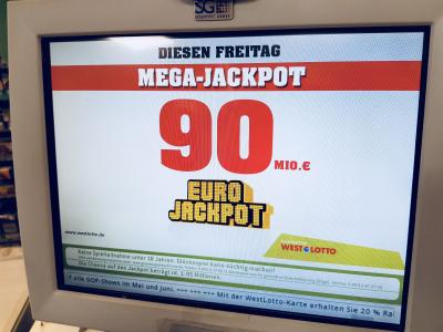 Der Mega-Jackpot wurde noch nicht geknackt: Die Spielteilnehmer der Lotterie Eurojackpot können weiterhin auf 90 Millionen Euro hoffen. Foto: Copyright WestLotto