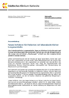 210723_PM_Neues Verfahren für Patienten mit lebensbedrohlicher Lungenembolie.pdf