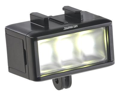 Somikon Unterwasser-LED-Licht für Action-Cams FVL-360.uw, 360 lm, 3 W, 900 mAh-Akku, IPX8
