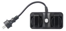 Luminea Home Control Outdoor-WLAN-2-fach-Steckdose SF-620.avs komp. zu Amazon Alexa & Google Assistant