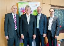 von links nach rechts: Simon Landmann, Andreas Schöfbeck, Bernhard Seidenath und Stefan Klose (BKK ProVita) beim ersten Gesundheitstag der BKK ProVita