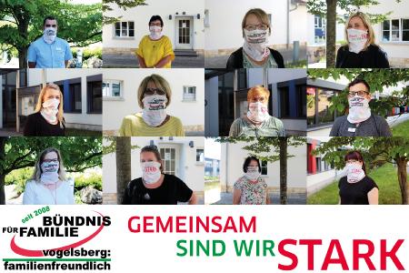 Das Familienbündnis des Vogelsbergkreises startet nach den Sommerferien wieder mit ersten Sitzungen – unter Einhaltung der Abstands- und Hygieneregeln sowie mit Alltagsmasken / Foto: Christian Lips / Collage: Gaby Richter / Vogelsbergkreis