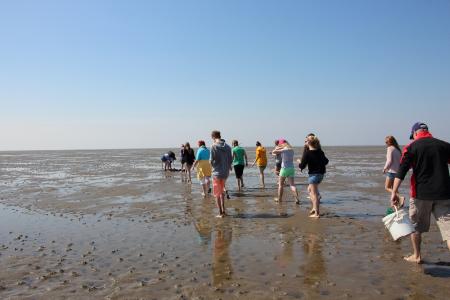 Von der Jugendherberge Husum aus starten die Schüler zum Klassenausflug ins Wattenmeer