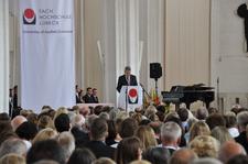 Präsident der FH Lübeck, Prof. Dr. Stefan Bartels zur Begrüßung in St. Petri im Sommer 2013 / Foto: Pressestelle FH Lübeck