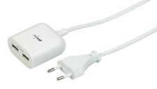 revolt 2-Port-USB-Netzteil mit 150-cm-Kabel und Smart-Power-Technologie, 12 Watt