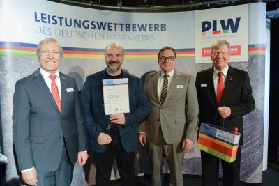 v.l.n.r.: Präsident Alois Jöst, Otto Förster, die Vizepräsidenten Klaus Hofmann und Martin Sättele