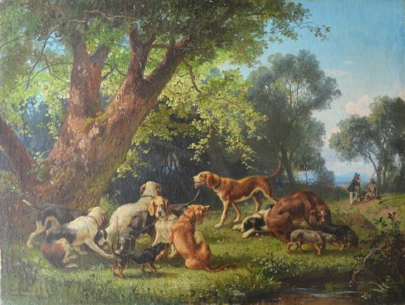 Landschaftsgalerie MZJ_C Wille - Jagdhunde bei der Rast_LD2.jpg