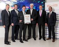 V.l.: Wolfgang Michel (kfz-betrieb), Clemens Dorn (ŠKODA AUTO Deutschland GmbH), Andreas Duschner (Schwaba Autocenter ZwNl. der Schwaba GmbH), Christian Lachmann (Schwaba GmbH), Hans-Heiner Lüdemann (Bank Deutsches Kraftfahrzeuggewerbe GmbH), Philipp Kroschke (Christoph Kroschke GmbH)