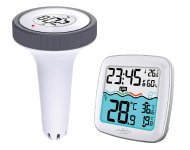 infactory Digitales Teich- & Pool-Thermometer PT-310, Funk-Empfänger, Farb-LCD, IP67