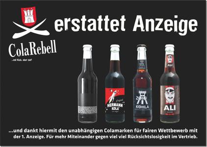 ein paar marken die die schnauze voll haben von unfairen cola mitbewerbern. das ganze von unseren freunden von Cola Rebell ins leben gerufen!
