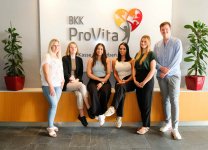 Ausbildungsstart bei der BKK ProVita: Sabrina Smolarczyk, Fenja Schlag, Serap Amet, Celina Chiro, Beatrice Kretzler und Lukas Gabler (v. l. n. r.)