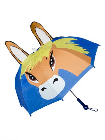 Sicherheits-Regenschirm für Kinder Pferd mit Licht bunt 61c...