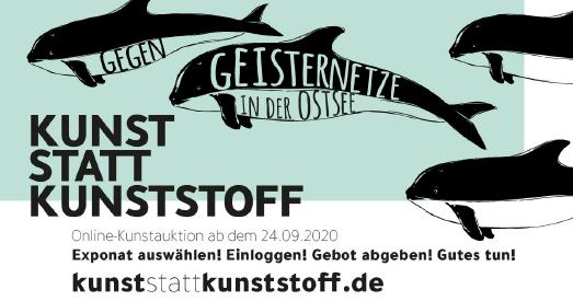 Flyer der Online-Auktion "KUNST STATT KUNSTSTOFF"