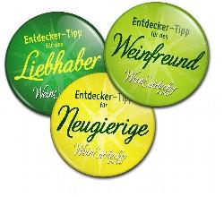 weinentdecker buttons dreiergruppe