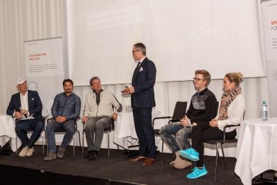 BEMER Sportkongress in Wien. V.l.n.r: Axel Schulz, Ivica Vastic, Karl Cordin, Peter Heyer (stehend), Jeremy Feist und Alina Heyer (Foto: Birgit Naimer)
