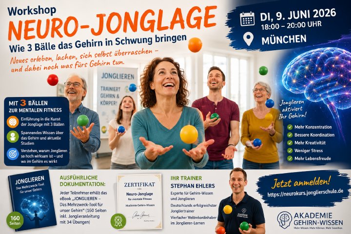 Workshop Neuro-Jonglage am Dienstag, 09. Juni 2026 (18:00 Uhr) in München