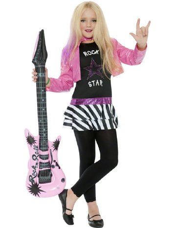 80er Rockstar Popstar Mädchen Kinderkostüm pink-schwarz-weiss.jpg