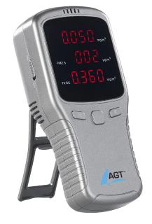 AGT 5in1-Akku-Feinstaub-Messgerät für HCHO, PM1/2,5/10 und TVOC