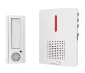 CASAcontrol Funk-Türklingel + 2 Empfänger FTK-130, Licht & Ton Signal, IPX4, weiß