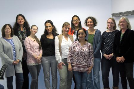 Neue Tagesmütter wurden qualifiziert (v. l.): Referentin Christiane Becker-Ott, Karin Fietzner (Romrod-Zell), Beate Kreuzberg (Freiensteinau Nieder-Moos), Seher Müller (Alsfeld), Annett Krause (Grebenau-Schwarz), Eleni Lopes Jilg (Mücke Ober-Ohmen), Natascha Sherman-Kliesch (Alsfeld-Liederbach), Corinna Eisenberg (Schlitz), Franziska Wolf (Schlitz-Queck) und Marga Michelsons, Fachberatung Kindertagespflege am Jugendamt. Foto: Jugendamt