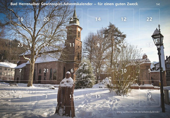 Herrenalber Gewinnspiel-Adventskalender für einen guten Zweck ab 2. November erhältlich