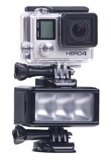 Somikon Unterwasser-LED-Licht für Action-Cams FVL-360.uw, 360 lm, 3 W, 900 mAh-Akku, IPX8