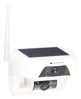 NX-4377 VisorTech HD-IP-Kamera mit Akku & Solar-Panel, Bewegungssensor, Nachtsicht, IP55
