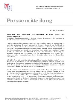 PM Förderung des ärztlichen Nachwuchses ist eine Frage der Prioritätensetzung.pdf