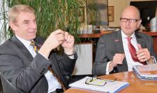 Präsident Harald Herrmann und Hauptgeschäftsführer Dr. Joachim Eisert beim Pressegespräch im Vorfeld der Wintervollversammlung / Foto: Handwerkskammer Reutlingen