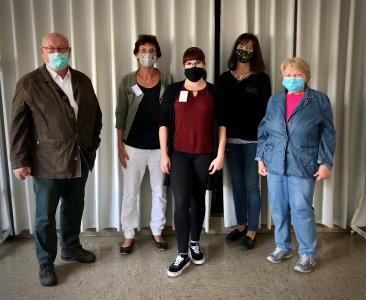 Freuen sich über den Start des Projektes (von links): Michael Duschka (ehrenamtlicher Flüchtlingskoordinator Stadt Lauterbach), Marion Horstmeyer (Flüchtlingsinitiative Lauterbach), Antonia Schäfer (WIR-Projekt Vogelsbergkreis), Cornelia Krömmelbein (KVA Vogelsbergkreis) und Waltraud Ertl (Flüchtlingsinitiative Lauterbach) Foto: privat