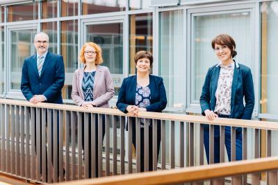 Von links nach rechts: Dr.-Ing. Jens Hoheisel, Birgit Funk, Dr. Lieselotte Riegger, Natalia Tepe, Foto: InnoWi GmbH