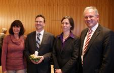 Andrea Loos CSU, Matthias Derrer, Cornelia Wolf, Richard Bartsch Bezirkstagspräsident Mittelfranken (Fotorechte:Ev. Gehörlosengemeinde Bayern)