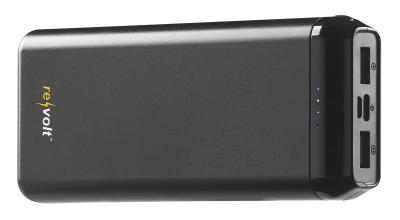 revolt USB-Powerbank PB-220 mit 20.000 mAh, 2 USB-Ports, 2,4 A, 12 Watt