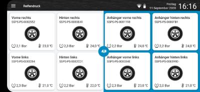 App Ansicht Quer + Anzeige Hänger
