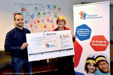 decimo spendet an das Deutsche Kinderhilfswerk e.V.