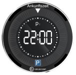 Lescars Digitale e-Parkscheibe, ECE-Zulassung, Erschütterungssensor, Solar