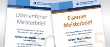  Erstmals verleiht die Handwerkskammer Mannheim Rhein-Neckar-Odenwald Diamantene und Eiserne Meisterbriefe an Altmeisterinnen und Altmeister, die ihren Titel bereits seit 60 beziehungsweise 65 Jahren tragen.