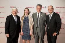 Preisträger und Laudatoren der Sobek-Preisverleihung 2017 v.l.n.r. Prof. Dr. med. Klaus V. Toyka, Dr. rer. nat. Anneli Peters, Prof. Dr. med. Dr. h. c. mult. Ludwig Kappos und Ulrich Steinbach