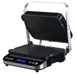 Rosenstein & Söhne Digitaler Panini-, Sandwich- & Kontaktgrill CG-2610, Timer & Memory, 2.000 Watt