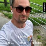 Daniel Eismann von der BKK ProVita machte in seinem Urlaub in Tirol beim VR-Lauf mit.