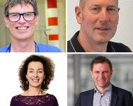 Sie gestalten den BIGtalk zur Sepsis: PD Dr. Matthias Gründling (oben links), Arne Trumann (oben rechts), Stefan Oschinski und Steffi Strecker