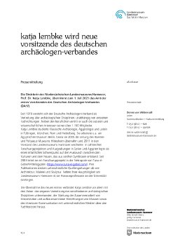 Pressemitteilung »Katja Lembke wird neue Vorsitzende des Deutschen Archäologen-Verbandes«.pdf