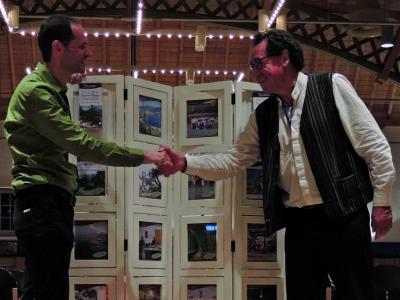 Holistika Geschäftsführer Oliver Drewes (links) und Filmproduzent René Vögtli (rechts) auf dem Reiki Festival im Oktober 2017.