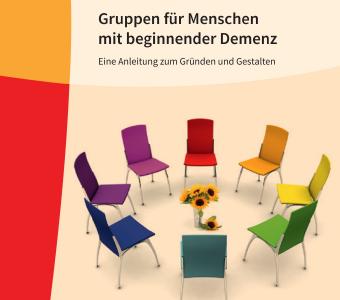 Ausschnitt des Covers der Broschüre "Gruppen für Menschen mit beginnender Demenz"