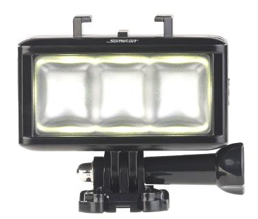 Somikon Unterwasser-LED-Licht für Action-Cams FVL-360.uw, 360 lm, 3 W, 900 mAh-Akku, IPX8