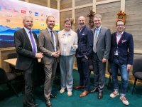 (v.l.n.r.) Tourismusstaatssekretär Dr. Patrick Rapp; Landrat Dr. Christian Ante (Vorsitzender der Gesellschafterversammlung STG); Christina Palma Diaz (Tourismusdirektorin Baiersbronn); Hansjörg Mair (Geschäftsführer STG); Landrat Thorsten Erny (Vorsitzender des Aufsichtsrats STG); Patrick Schreib (Geschäftsführer Hochschwarzwald Tourismus GmbH) 