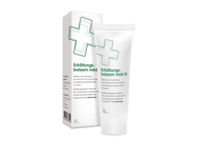 Erkältungsbalsam mild N ist ein Balsam zum Einreiben mit Eucalyptusöl, racemischem Campher und gereinigtem Terpentinöl. Zur äußerlichen Anwendung bei Erkältungskrankheiten der Atemwege. Für Erwachsene und Heranwachsende über 12 Jahre.